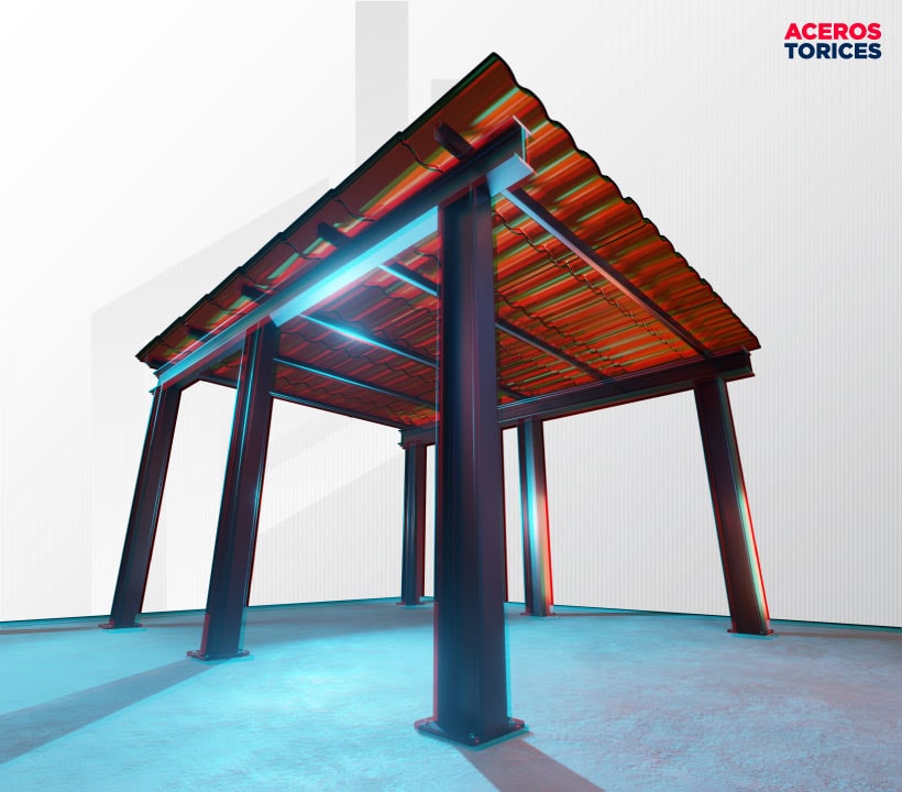 paso 6 para construccion de pergola Estructura final de pérgola con viga IPR