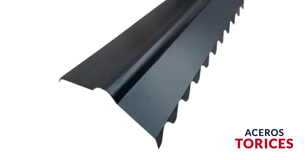 cumbrera dentada de acero galvanizado aceros torices Cumbrera dentada de lámina negra