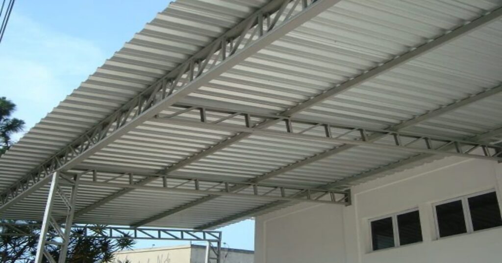 tejaban industrial con estructura metalica Tejabán residencial con estructura metálica y lámina en espacio industrial