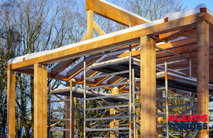 estructura para casa de madera Estructura para casa elaborada con polines de madera