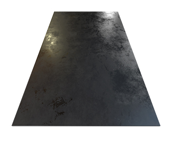 Placa de acero negro, vista frontal