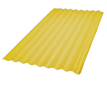 Pieza de Lámina ondulada Poliacryl de color amarillo