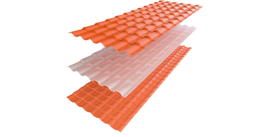 muestras de lamina de pvc ultrateja Muestras de lámina tipo teja de pvc